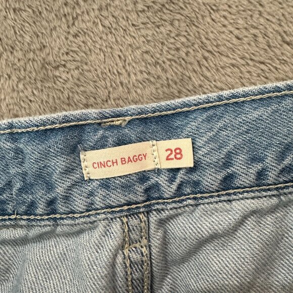Levi's Cinch Baggy Wide Leg Light Wash Jeans Women's size 28 6 - Picture 3 of 10